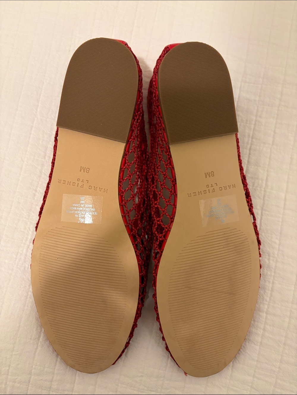 Marc Fisher Jazlyn Red Mesh Ballet Flat - new with original box - Picture 6 of 8